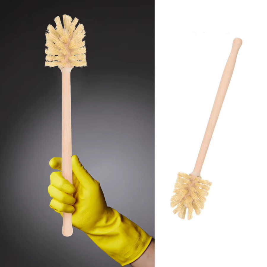 VIBRATITE Toilettenbürste und Badewannenbürste mit langem Griff aus Holz, freistehendes Badezimmerzubehör - Bild 2