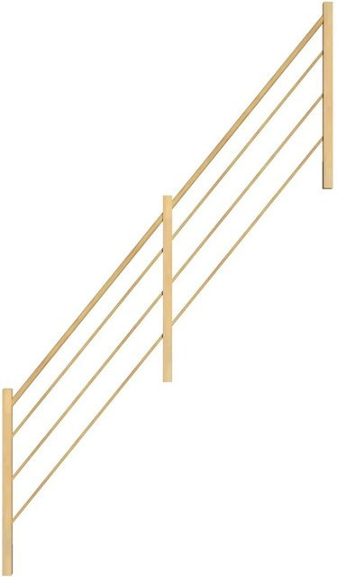 StarWood Holz-Design-Geländer aus Fichte in Braun und Beige, Wandmontage, Höhe: 137,0 cm, Tiefe: 18,0 cm - Bild 1