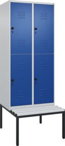 C+P Doppelstock-Spind Classic PLUS Sitzbank mit 2 Abteilen und Sicherheits-Drehriegel, B/T/H: 212 x 80 x 81,5 cm, Kunststoff und Stahl - Bild 1