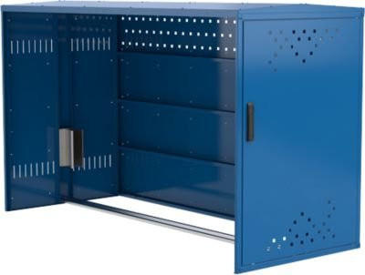Anbausatz mit Seitenwand für Fahrradgarage BikeBox 1 mit Giebeldach, Farbe: Enzianblau RAL 5010 - Bild 1