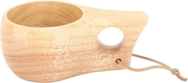 CosyHome Holzbecher im nordischen Stil mit Henkel, beige, 200 ml - Bild 1