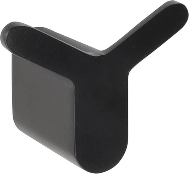 Brillantbad BORGANIC BLACK Doppelkleiderhaken aus Edelstahl und Zink in Schwarz, B/H/T: 3,9 x 6,8 x 5,8 cm - Bild 1