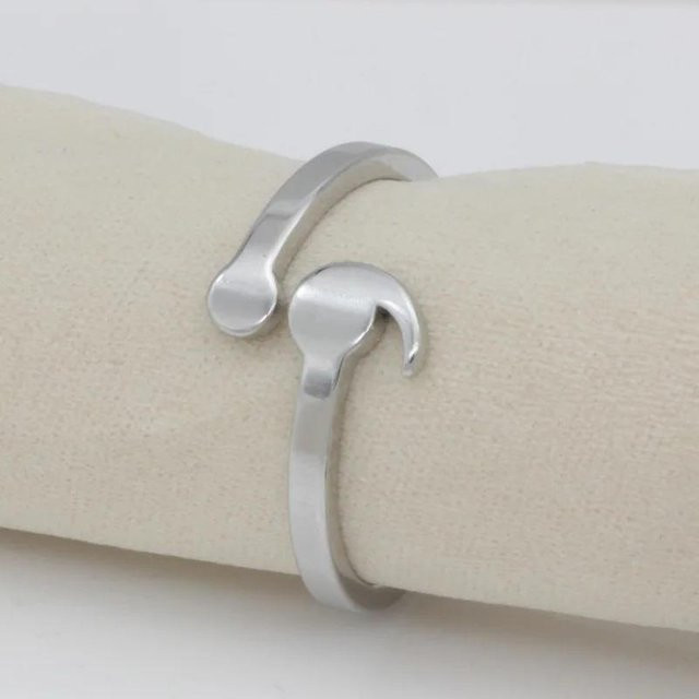 YIRAN Ring, Semikolon-Design, Kupfer, Schwarz, Unisex - Bild 1