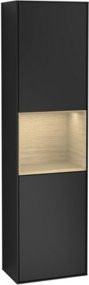V&B Hochschrank Finion mit LED-Wandbeleuchtung, Schwarz, B/T/H: 41,8 x 15,0 x 151,6 cm - Bild 1