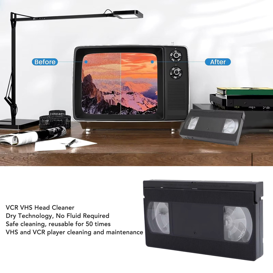 Qiilu Videokopf-Trockenreiniger für VCR und VHS in Schwarz - Bild 2