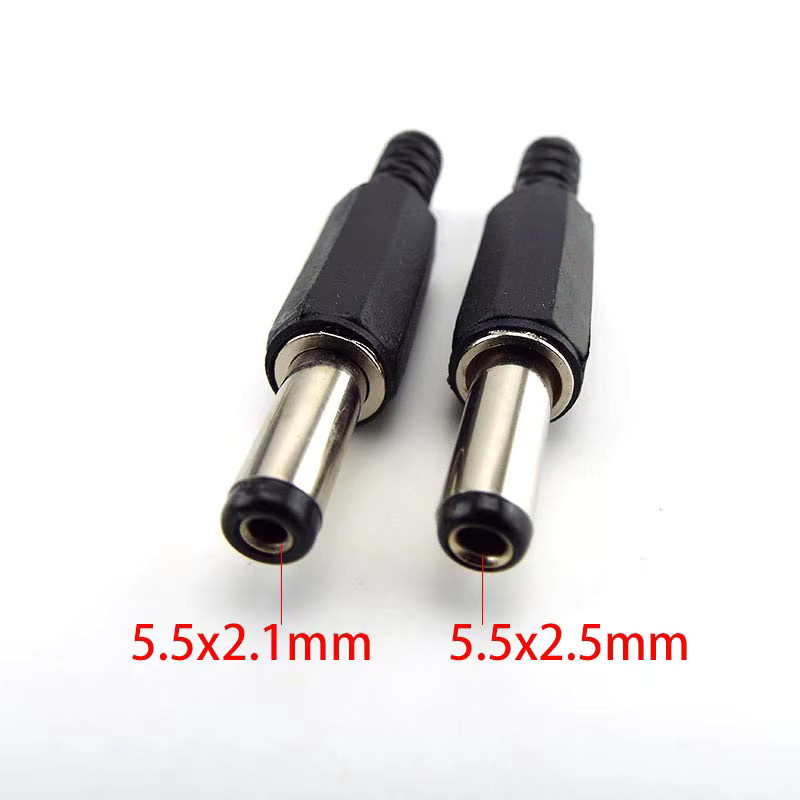 5 Stück DC-Buchsenstecker 5,5mm x 2,1mm und 5,5mm x 2,5mm Reparaturadapter in Schwarz für DIY-Projekte und Kabelverbindungen - Bild 3