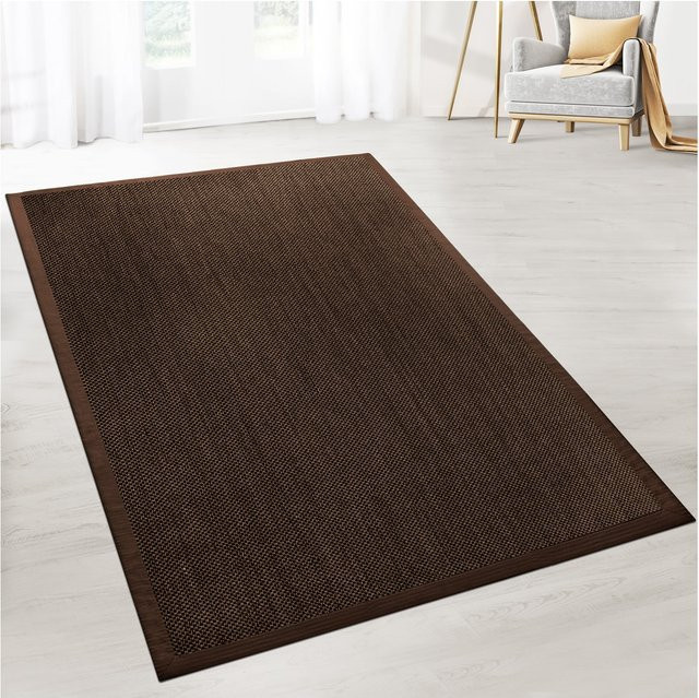 karathomeliving Sisal Teppich Tiger-Eye mit Bordüre in Braun DC-311 - Bild 1