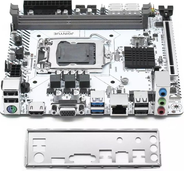 JGINYUE H97I PLUS Mini-ITX Motherboard für Intel i3 i5 i7 E3 CPU, LGA 1150, DDR3 1600 MHz, M.2 NVME, SATA, USB 3.0, VGA, HDMI, Weiß - Bild 1