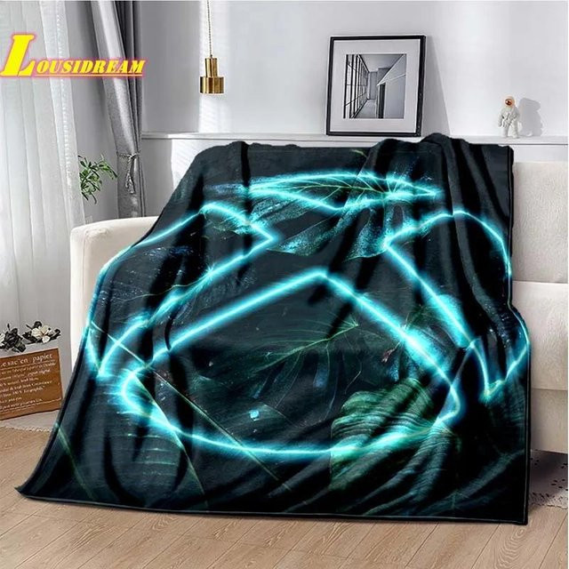 GUOYU HOMEDECOR Xbox Kuscheldecke mit Spielecontroller-Logo in Blau, weiche Flanell-Decke für Bett und Sofa, B/B: 203,2 x 203,2 cm - Bild 1