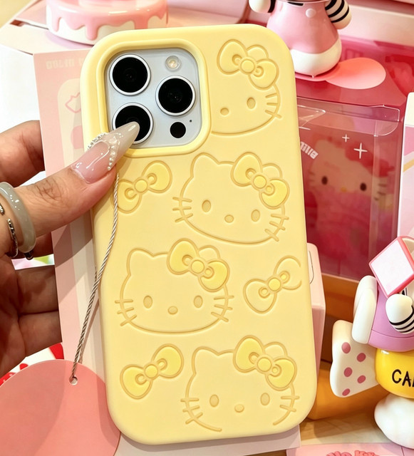 Sanrio Hello Kitty Silikon Softcover für iPhone 17 16 15 14 Pro Max und 17 Pro, matt und stoßfest, mehrfarbig - Bild 1