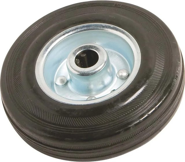 OBI Vollgummi-Rad mit Metallfelge in Schwarz, Durchmesser: 12,5 cm - Bild 1
