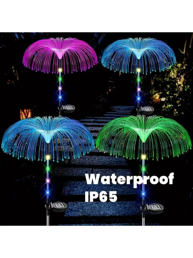 Solar-Doppelschicht-Quallen-Stern-Gartenleuchte mit 7 Farbwechsel-LEDs in Multicolour für die Weihnachtsdekoration im Außenbereich - Bild 5