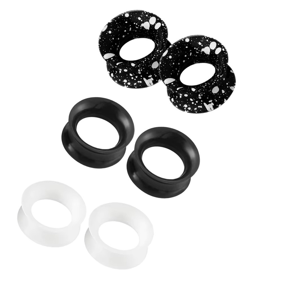 Ohrstöpsel Silikon, Schwarz, Unisex, 3mm-22mm - Bild 4