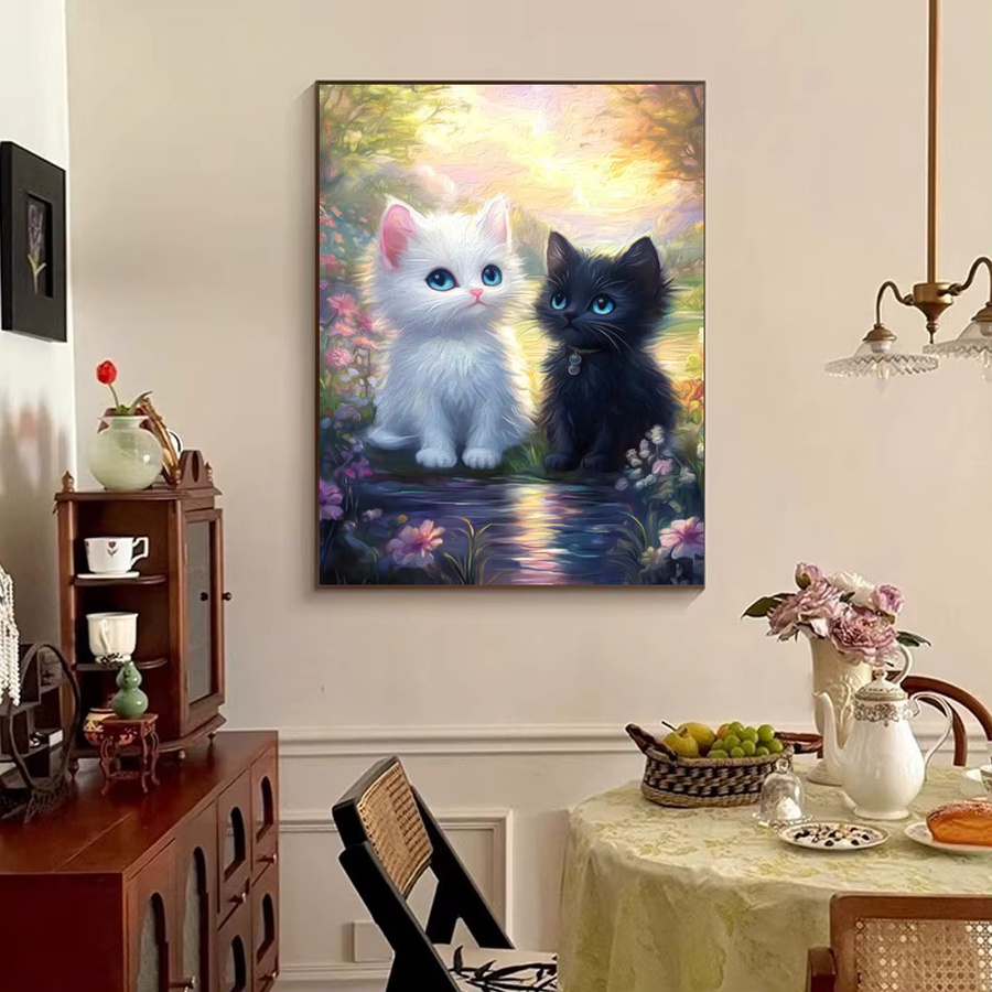SDOYUNO Malen nach Zahlen für Erwachsene mit Tierpaar Motiv, Leinwandbild mit Acrylfarben in Multicolor zur Wanddekoration - Bild 3