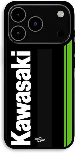 MANIACASE iPhone 17 Pro Hülle mit Kawasaki Florida Motorrad Marseille Logo in Schwarz - Bild 1