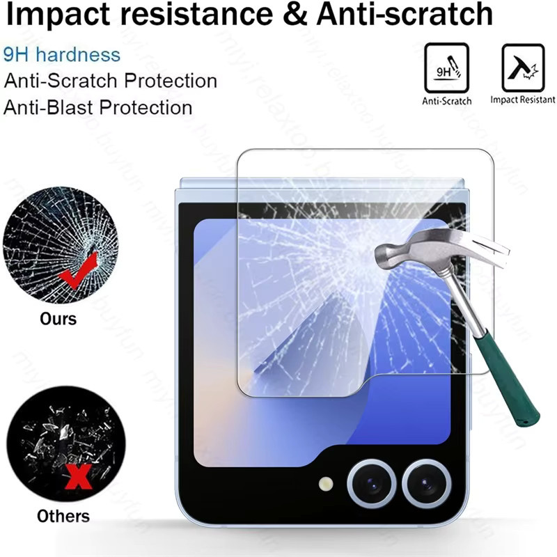 Samsung Displayschutzfolie aus gehärtetem Glas für Galaxy Z Flip 7 6 5 4 Rückseite transparent - Bild 2