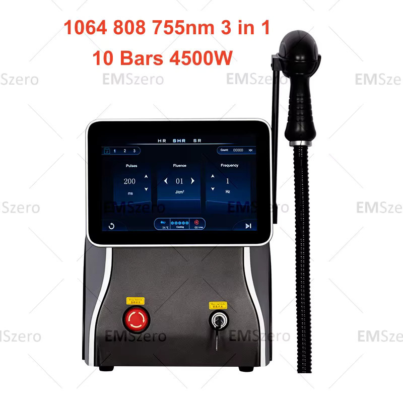 EMSZERO Diodenlaser-Haarentfernungsmaschine, 3-Wellen-Eis, Titan - Bild 7