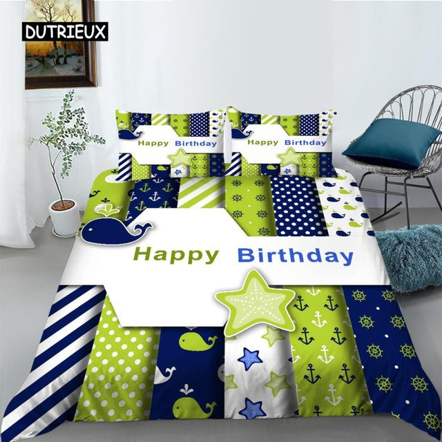 Bettwäsche-Set mit Cartoon-Tier-Motiv für Kinder, Löwe und Elefant, mehrfarbig, B/H: 135 x 200 cm - Bild 1