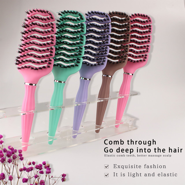 Paddel Haar Bürste für lockiges Haar, Nylon, Unisex - Bild 1