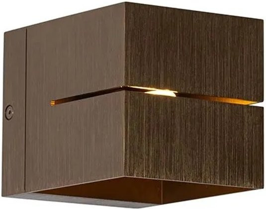 QAZQA Moderne Wandleuchte Transfer Groove aus Aluminium in Dunkler Bronze, dimmbar, G9 Fassung - Bild 1