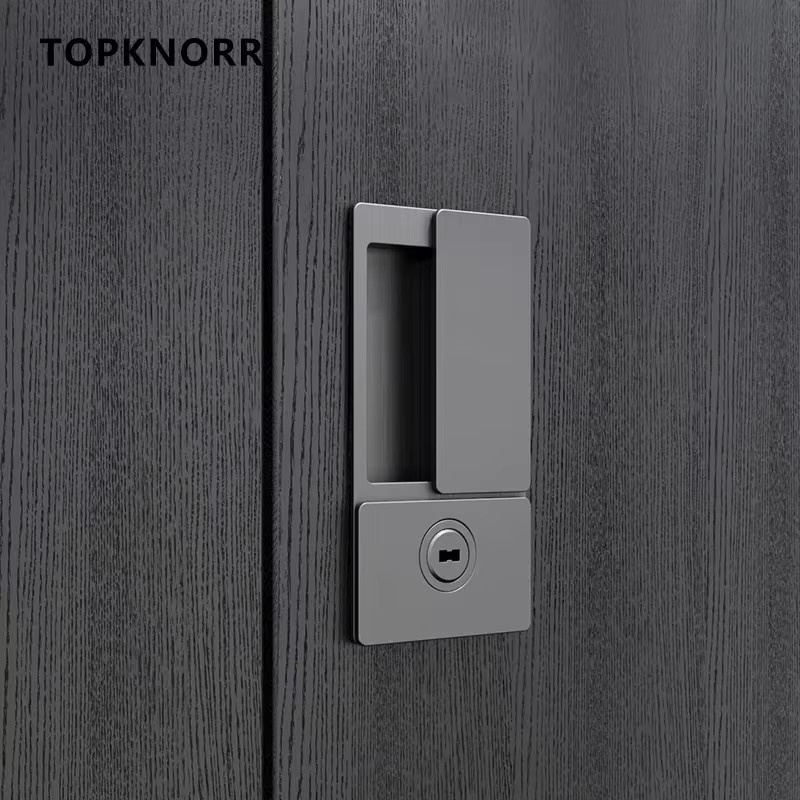 TOP KNORR Magnetischer versenkter Türgriff in Gold und Weiß für moderne Schiebetüren, Grifflose Push-Pull Verriegelung für das Schlafzimmer - Bild 2