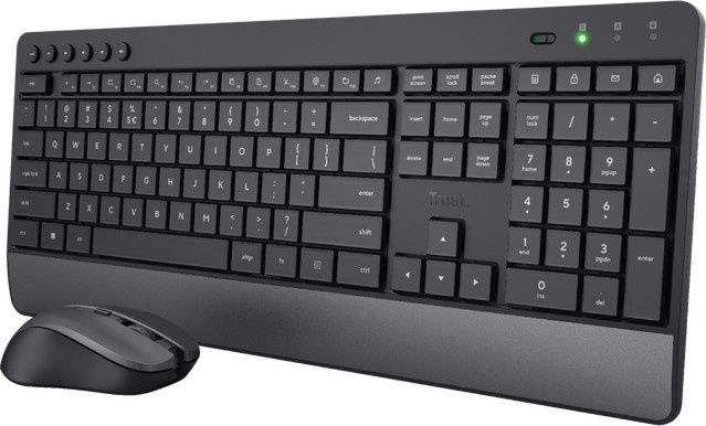 Trust Trezo Comfort kabelloses Tastatur- und Maus-Set, QWERTZ Deutsch, Schwarz - Bild 1