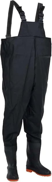 vidaXL Wathose mit Stiefeln aus Polyester und Kunststoff in Schwarz - Bild 1