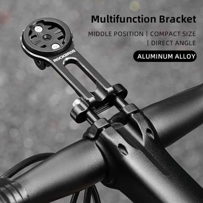 ROCKBROS Fahrradhalterung aus Aluminiumlegierung in Schwarz als Verlängerungshalter für Frontlicht und Fahrradcomputer wie Wahoo, Bryton oder Garmin - Bild 2