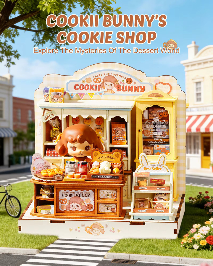 ROBOTIME Rolife Cookii Bunny's Cookie Shop, 3D Holzpuzzle, ab 14 Jahren - Bild 2