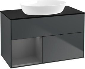 V&B Waschtischunterschrank Finion 100 in Schwarz lackiert, B/T/H: 100 x 50,1 x 50,1 cm - Bild 1