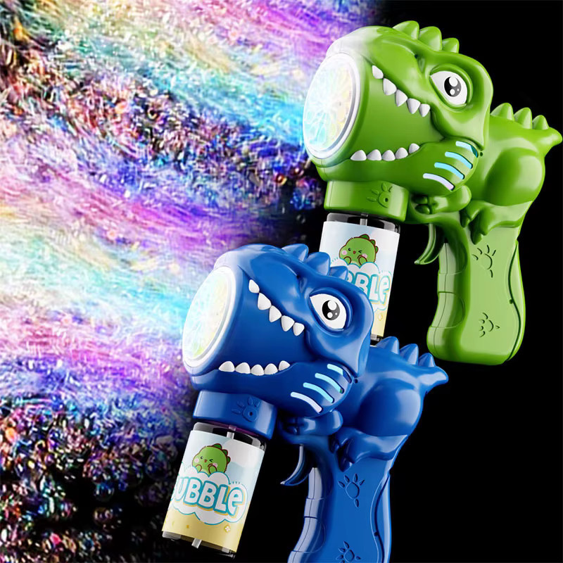 CONUSEA Dinosaurier-Seifenblasenpistole, Seifenblasenmaschine, mit Licht, Grün - Bild 2