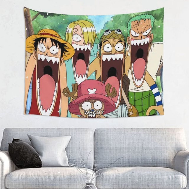 Bandai Anime Wandteppich mit Luffy, Zoro und Tony Chopper in Multicolour als ästhetischer Wandbehang für dein Schlafzimmer - Bild 1