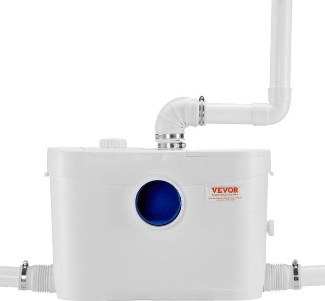 Buying Solutions MB Nachdruck-Toilette mit integriertem 700W Zerkleinerer und Pumpe für Keller, Weiß - Bild 1