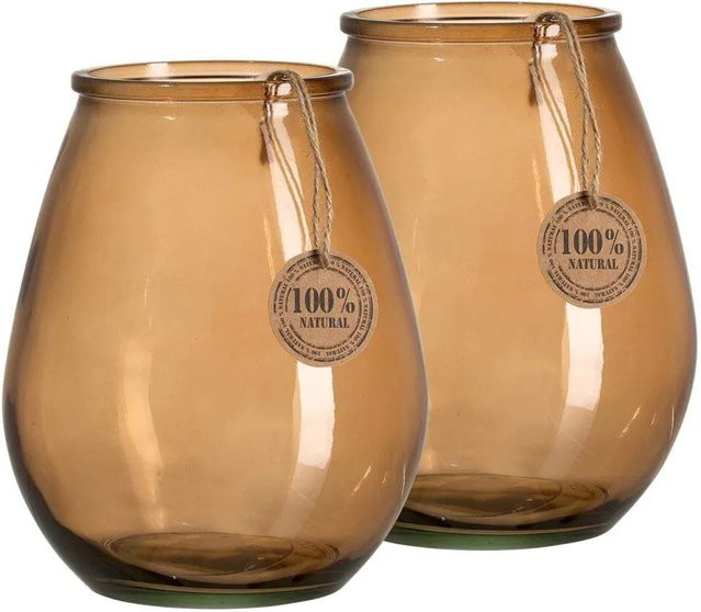 Ritzenhoff & Breker Marokko Windlicht 2er Set in Braun im Boho-Stil aus Glas, Höhe: 23,5 cm - Bild 1