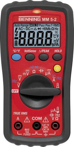 Benning MM 5-2 Digitales Hand-Multimeter CAT III 600 V, CAT IV 300 V mit 6000 Counts in Rot - Bild 1
