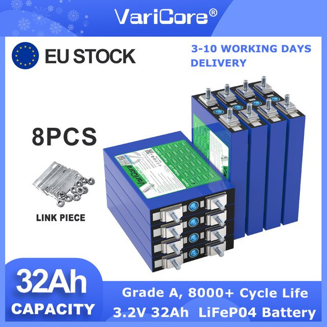 Varicore A-Grade LiFePO4 Akku 3,2V 32Ah Lithium-Eisenphosphat Batterie in Blau für Solaranlagen und Wohnmobile - Bild 1