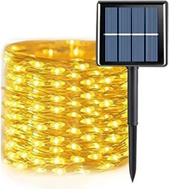 LIUXING Solar LED Lichterkette für den Außenbereich, 300 LED, warmweiß, wasserdicht IP65, ideale Garten- und Weihnachtsdekoration - Bild 1