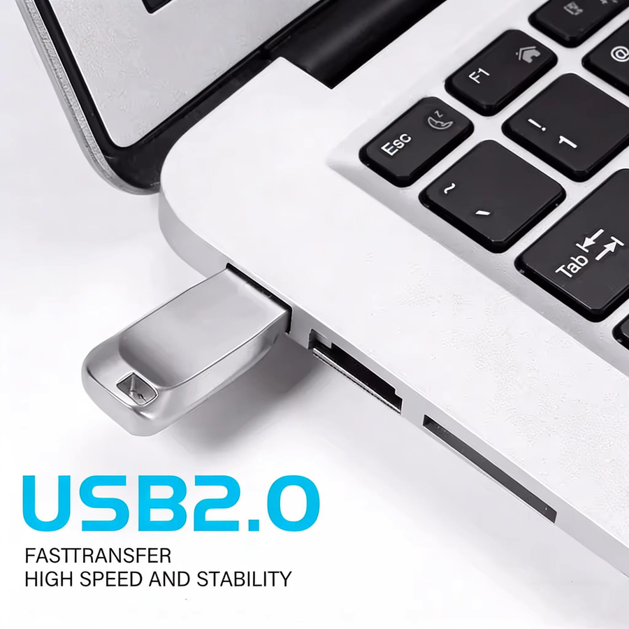 USB 2.0 Flash Drive Metallstab Pendrive in Silber - Bild 4
