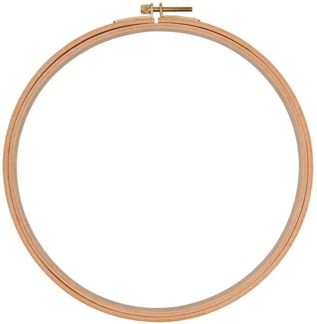 Rico Design Stickring aus Holz und Messing in Beige, Durchmesser: 21,5 cm - Bild 1