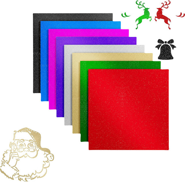 16 Stück schimmernde selbstklebende Glitzer-Vinylbögen von Cricut für Becher, Tassen und DIY-Projekte, kompatibel mit Cricut Joy, Xtra, Maker 3 und Explorer 3 - Bild 1