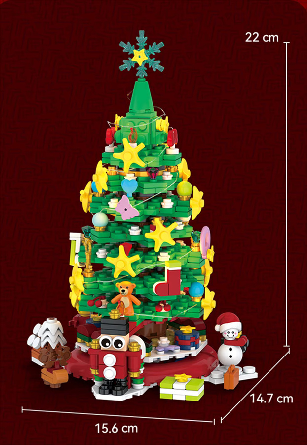DBPALY Weihnachtsbaum DIY Bausteine Set aus Kunststoff in Mehrfarbig als Desktop Ornament und Kinderspielzeug - Bild 4