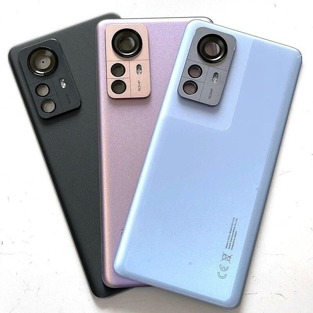 Xiaomi Mi 12 Pro Ersatzgehäuse mit Kamerarahmen und Objektivschutz in Grau und Blau - Bild 1