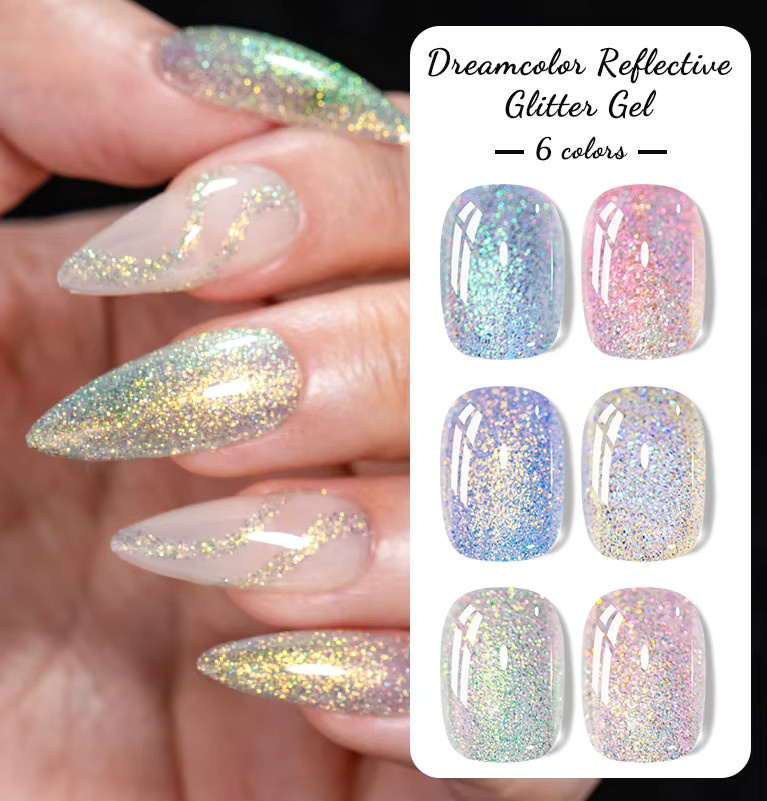 Dreamcolor Glitzer-Gel-Nagellack, Gebrochener Diamant, Schimmernd - Bild 2