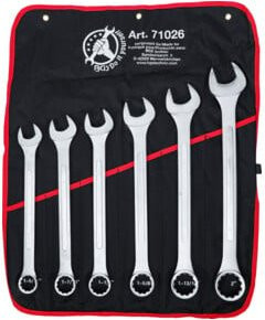 BGS Do it yourself Maul-Ringschlüssel-Satz 71026 in Silber, 6-teiliges XXL Set mit Zollgrößen SW 1-5/16" bis 2" - Bild 1