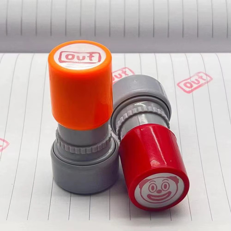 Lustiger Robben-Party-Clown Kinderstempel mit Smiley-Gesicht als Selbstfärbender Tintenstempel zum Basteln und für Planer - Bild 2