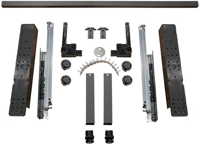 Blum Space-Step Sockelbeschlag Set mit Querprofil und Distanzleiste in Schwarz Matt, Länge: 410 mm - Bild 1