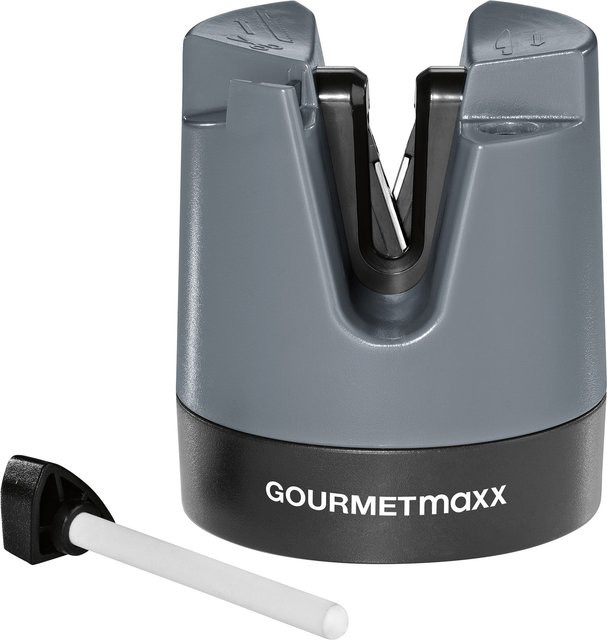 GOURMETmaxx Messerschärfer Block in Schwarz und Grau aus Kunststoff - Bild 1