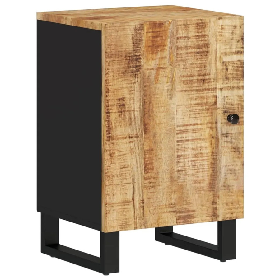 vidaXL Badschrank aus massivem Mangoholz in Braun mit Regalfächern und Schranktüren, B/T/H: 38 x 33 x 58 cm - Bild 2