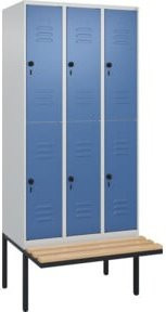 C+P Doppelstock-Spind Classic PLUS Sitzbank mit 3 Abteilen und Buche-Hartholz Sitzfläche, B/T/H: 212,0 x 90,0 x 81,5 cm - Bild 1