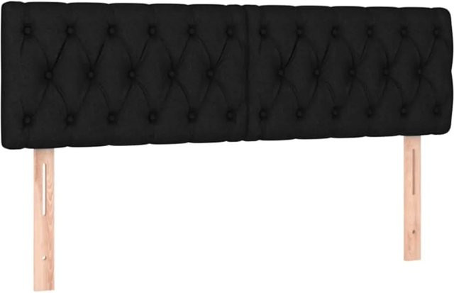 vidaXL LED Kopfteil Schwarz mit USB-Ladeport und integrierter Beleuchtung, B/H: 144 x 78/88 cm - Bild 1